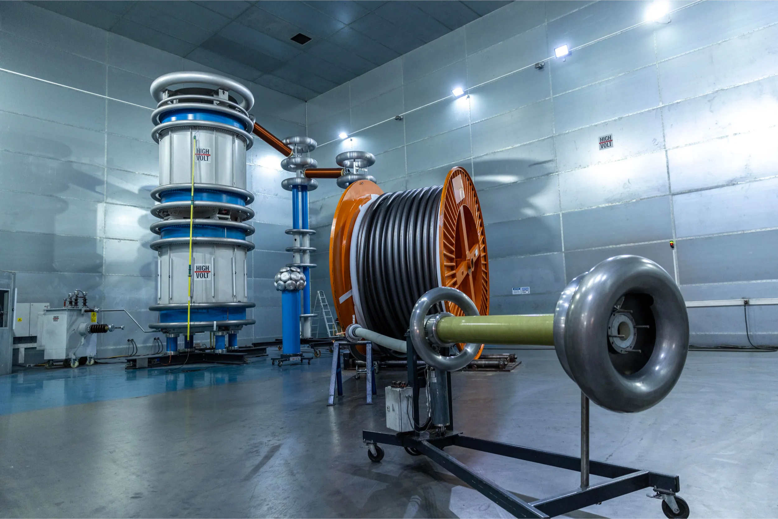 Ducab high-voltage cable undergoing quality testing