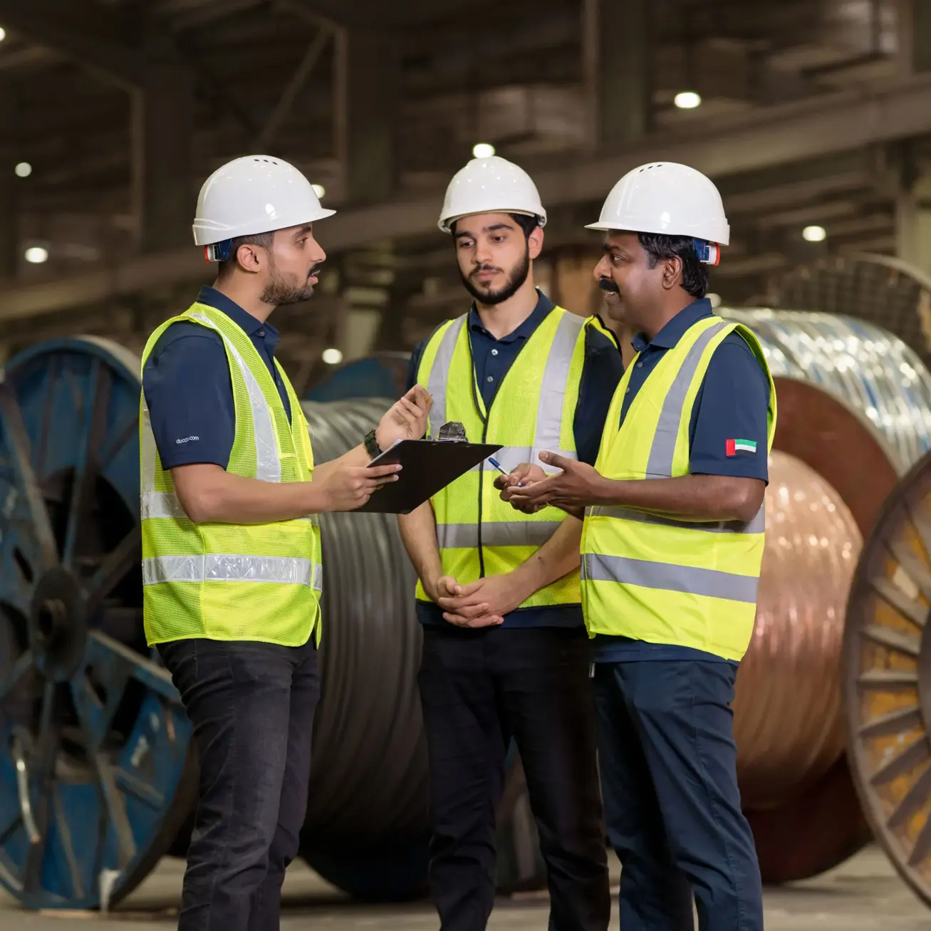 Ducab team collaborating on an industrial project
