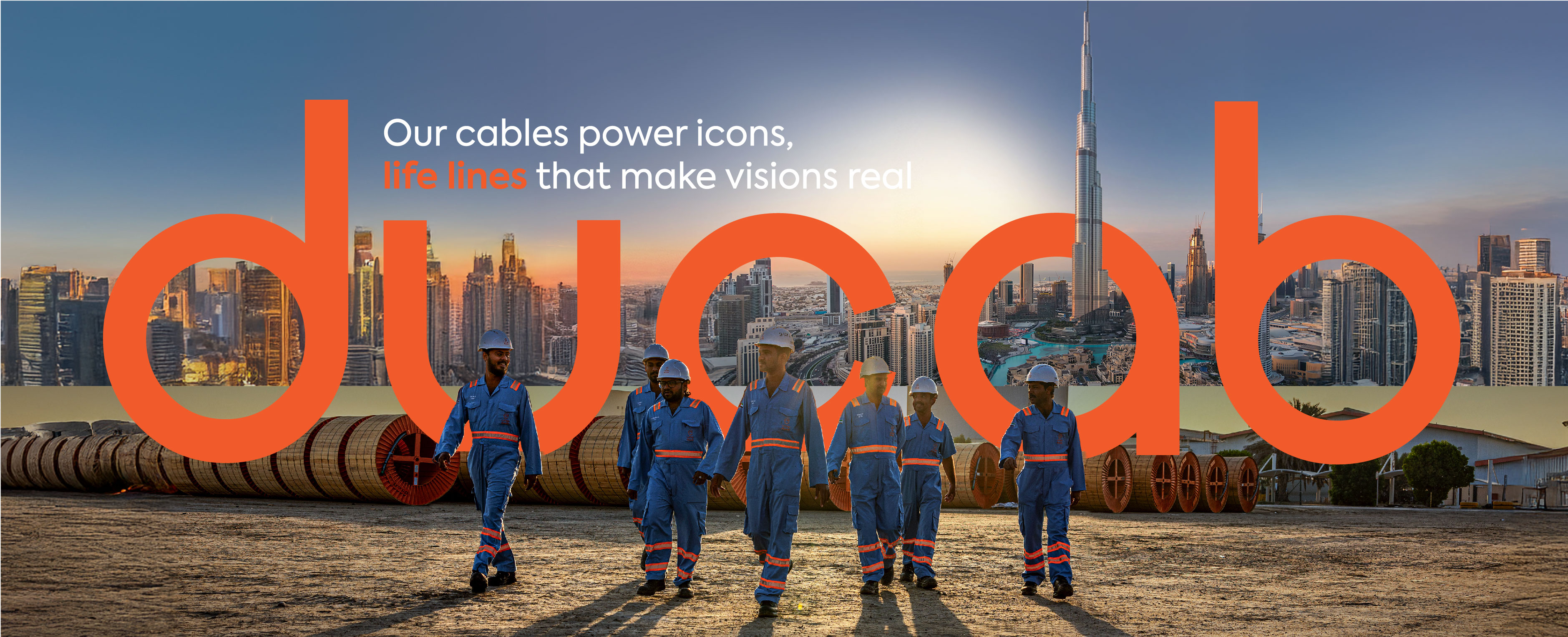 Ducab workforce walking through cable manufacturing yard